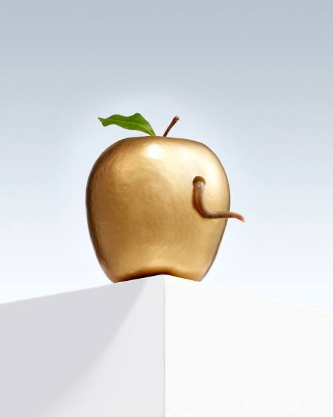 Photograph John Kuczala Wormy Golden Apple on One Eyeland